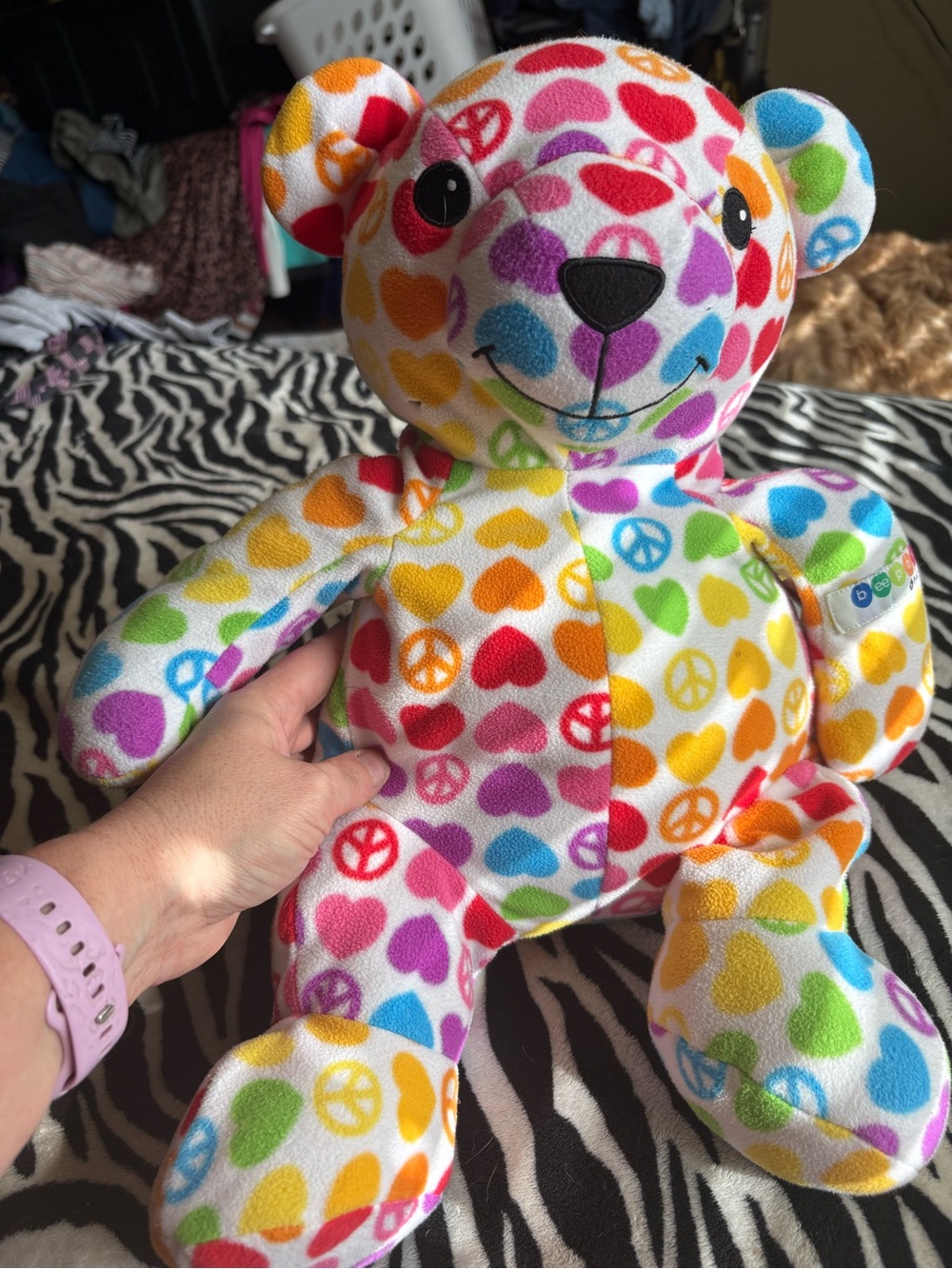 Melissa & Doug Rainbow Heart & Peace Bear - Multicolor